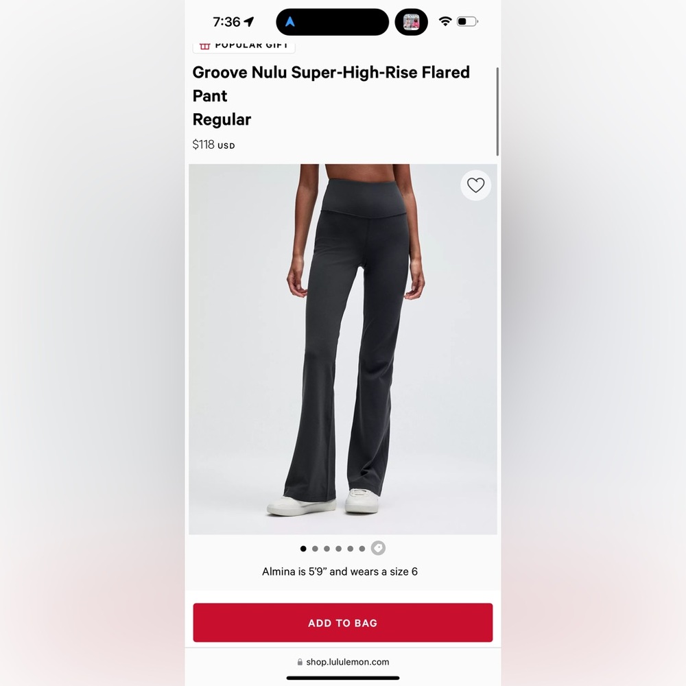 Lululemon high rise flared yoga pant